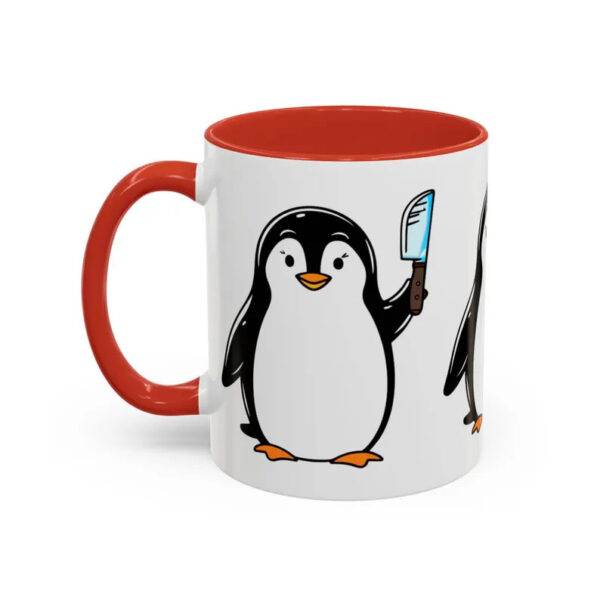 Flippers Up Penguins with a Knife Accent Coffee Mug