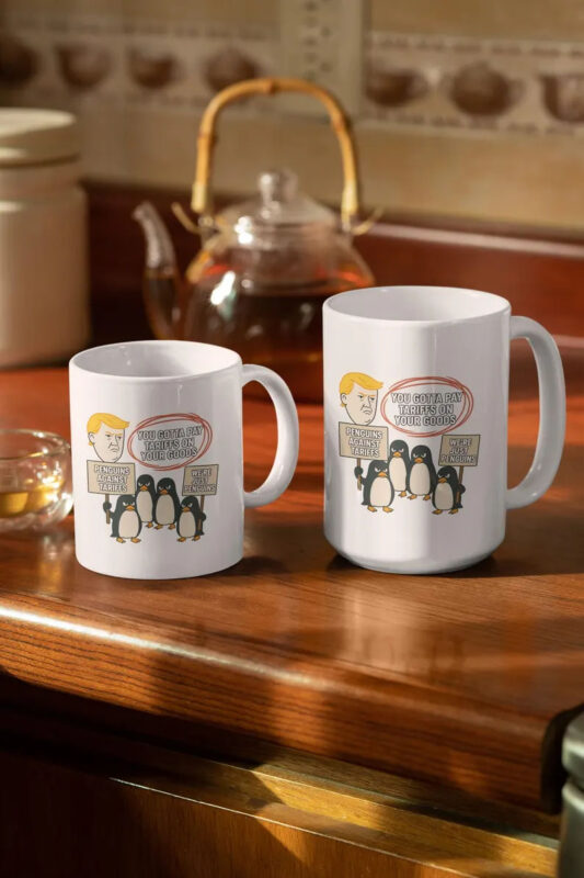 Heard Island, Penguins Tariffs mug, Against Tariffs Mug
