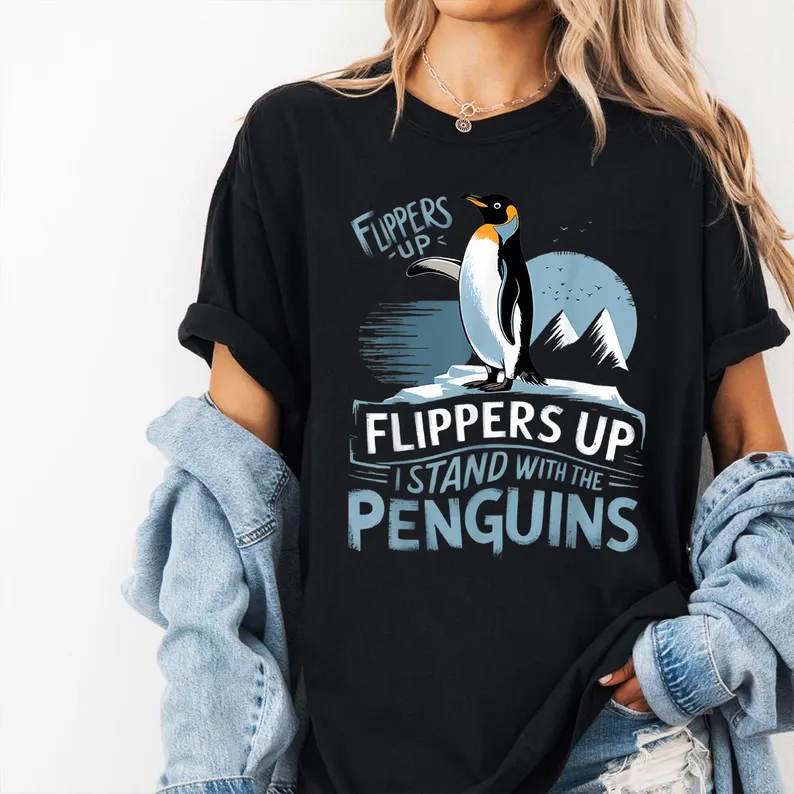 Penguins Flippers Up shirt, Funny Tariffs FDT Shirt