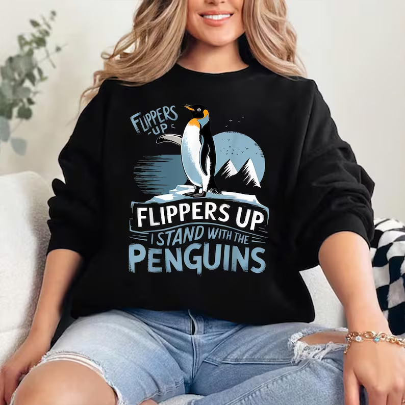 Penguins Flippers Up shirt, Funny Tariffs FDT Shirt